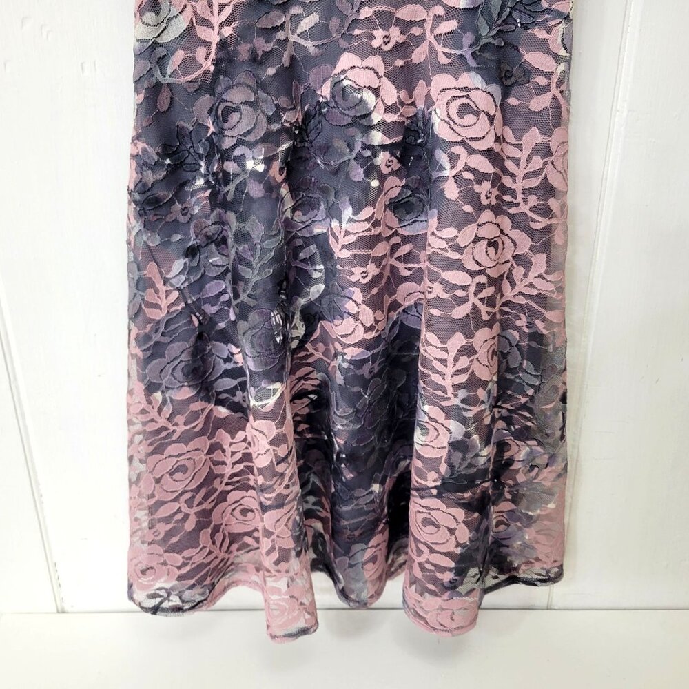 DKNY Pink and Gray Lace Party Dress - Picture 5 of 7